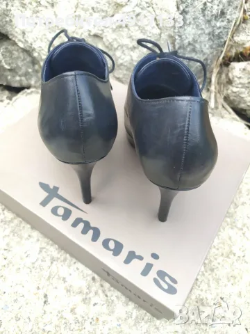 Tamaris кожени обувки с висок ток – №40  45€, снимка 5 - Дамски обувки на ток - 55663582