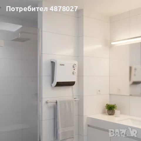 Отоплителна печка за баня Voltz OV51970J – 2000W, вентилатор, водоустойчива, снимка 5 - Отоплителни печки - 55537904