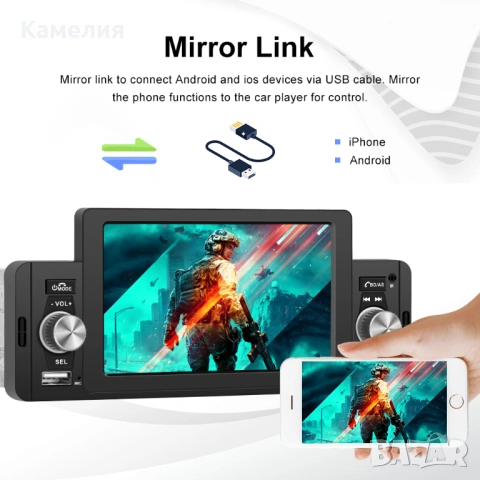 Podofo 5-инчов 1Din мултимедиен плейър за Citroen C1, снимка 11 - Аксесоари и консумативи - 54096749