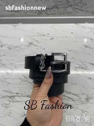 YSL сив колан еко кожа