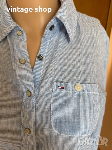 Риза морски десен райе Tommy Hilfiger, размер S/XS, снимка 2 - Ризи - 54627210