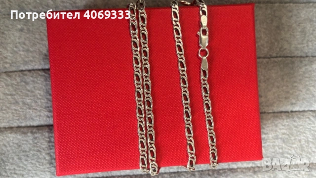 Сребърен синджир 925 54см , снимка 2 - Колиета, медальони, синджири - 54366772