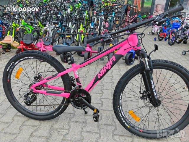 BG Алуминиев велосипед 26" NINJA розов, снимка 11 - Велосипеди - 54334989