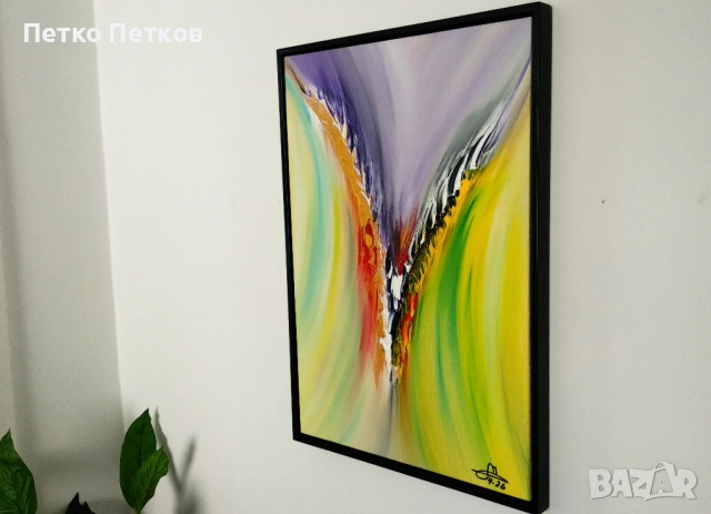 Абстрактна картина Violett, снимка 3 - Картини - 54352349