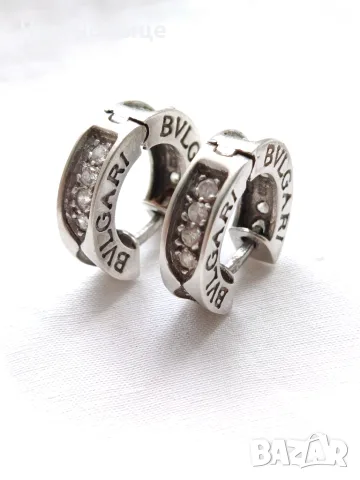 Сребърни обеци BVLGARI с Циркони