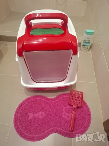 Голяма котешка тоалетна с лопатка и килимче, 10 евро, снимка 2 - За котки - 55617580