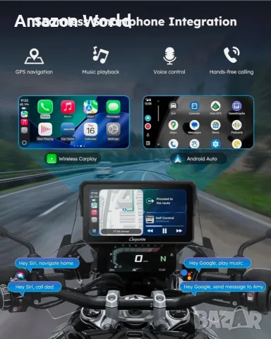 Навигация и Carplay за мотор! Carpuride W602BS Pro 6” Waterproof Motorcycle GPS Navigation Screen , снимка 7 - Мотоциклети и мототехника - 55350695