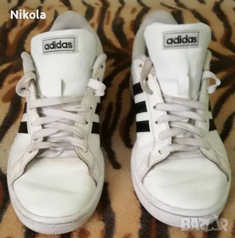 Продавам Оригинални Бели Маратонки Адидас/Adidas Cloudfoam-Comfort от Здрава Естествена Кожа !