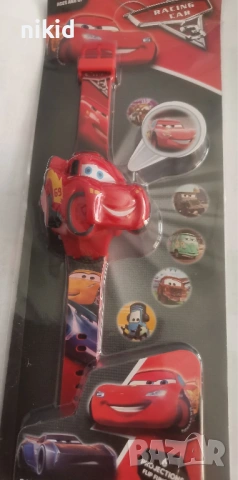 Макуин маккуин McQueen cars колите детски часовник прожектор прожектиращ, снимка 1 - Детски - 54629589