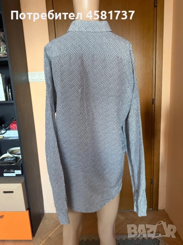 Мъжка риза Coc, десен черно и бяло, снимка 7 - Ризи - 54173860