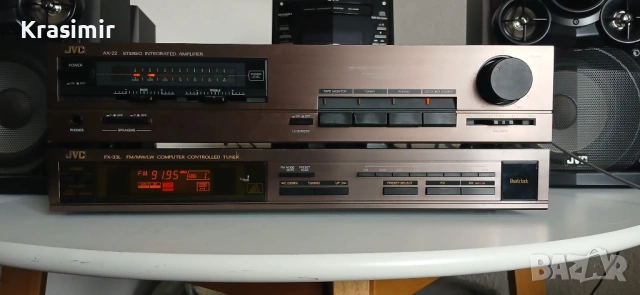 JVC AX-22BK + JVC FX-33LBK Vintage Hi-Fi Stereo Amplifier + Tuner