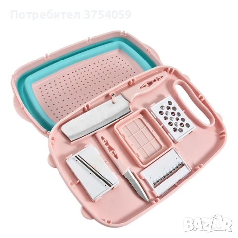 Кухненски къмпинг комплект 9в1 D E O U  N Y, мултифункционална дъска със сгъваем гевгир с кутия , снимка 6 - Къмпинг мебели - 55199981