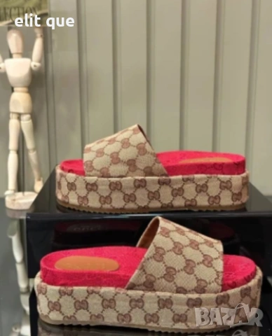 чехли на платформа Gucci , снимка 2 - Чехли - 55092452