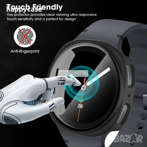 Samsung Galaxy Watch 9 44mm / Watch 9 40mm / 360° Твърд пластмасов кейс с вграден протектор за екран, снимка 3 - Смарт часовници - 55683496
