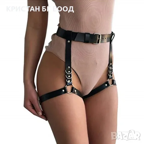 Кожен харнес колан с жартиери KRISTAN CAPS, снимка 4 - Колани - 55663823