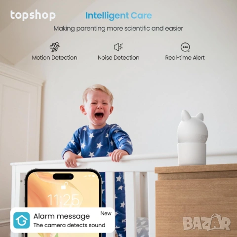  Чисто нов смарт AI бебефон ieGeek Baby 4 1080p – 4.3" дисплей, App Control и AI проследяване, снимка 6 - Бебефони - 54560849