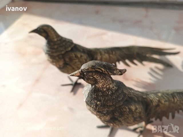 Бронзови фазани- 2 броя, снимка 8 - Антикварни и старинни предмети - 54164061