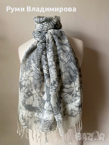 Шал с лен и памук/ различни видове, снимка 8 - Шалове - 54245139