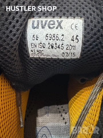 Мъжки работни обувки с метално бомбе UVEX. Размер 45, снимка 6 - Други - 54722095