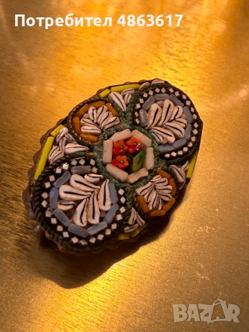 Винтидж италианска брошка „Micro Mosaic“