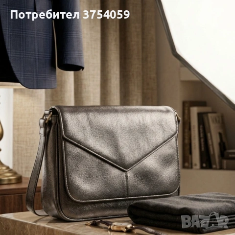 Елегантна дамска чанта през рамо с регулируема дръжка – компактен модел,19 × 25 см, снимка 2 - Чанти - 55147078
