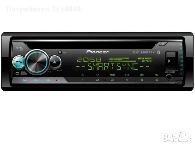 Автоплеър Pioneer DEH-S510BT – Bluetooth / CD / USB / FLAC / RGB – Отличен!, снимка 7 - Аксесоари и консумативи - 55273648