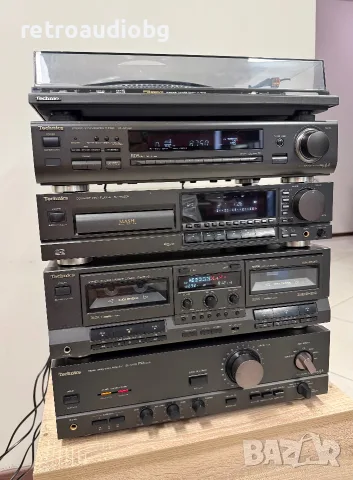 🔊Ретро аудио сет TECHNICS - усилвател, двукасетъчен дек, CD плеър, тунер + грамофон🔉, снимка 2 - Аудиосистеми - 55486880