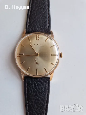 FLICA, 17 jewels, cal. FHF 82, Au 10, Swiss, slim-line, TOP! Буквално нов!, снимка 4 - Мъжки - 55603495
