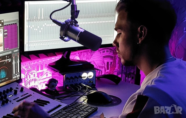 Микрофон RGB комплект с стойка за стрийминг MAONO PD200XS USB/XLR - ЧИСТО НОВ, снимка 3 - Микрофони - 54102731