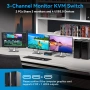 VPFET VP-SW232 8K KVM Switch за 2 компютъра и 3 монитора – HDMI 2.1 + DisplayPort 1.4, USB 3.0, снимка 5