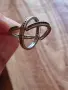 Оригинален сребърен пръстен Pandora Signature Logo Pavé & Beads – размер 50, снимка 3