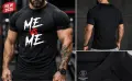 Мъжка спортна тениска “ME VS ME” – фитнес / стреч / бързосъхнеща, снимка 1
