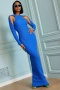FASHION NOVA - Интересна Синя Рокля, снимка 5