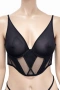 Hunkemöller сутиен/корсет 80B в черно с тюл и ефектен дизайн, снимка 1