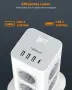 TESSAN разклонител с 8 контакта, USB-C и 3× USB-A, 10 м кабел, защита от претоварване– 3600W, снимка 3