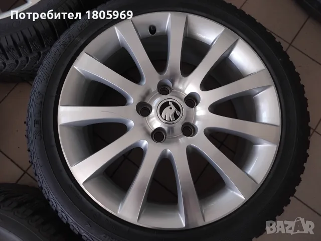 4бр. ал. джанти Skoda (оригинални) 5x112 , 7x17 , ET45, снимка 2 - Гуми и джанти - 55290706