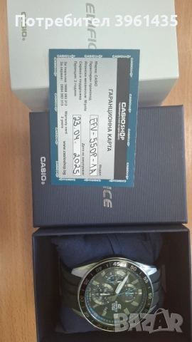 Часовник CASIO Edifice Classic Series, Черен - EFV-550P-1AVUEF, снимка 4 - Мъжки - 55021503