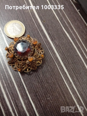 Стара позлатена брошка , снимка 2 - Други - 53971196