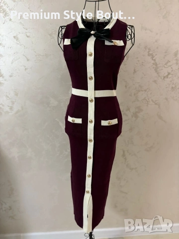 рокля с брошка, снимка 3 - Рокли - 54101911