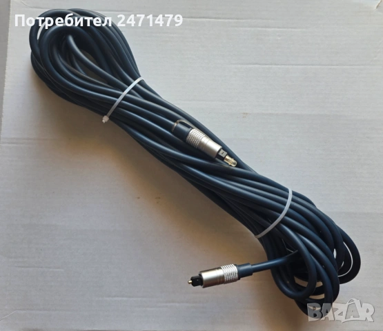 Качествен цифров оптичен аудио кабел (Toslink / SPDIF) – 10 метра (Нов), снимка 4 - Аудиосистеми - 54733349