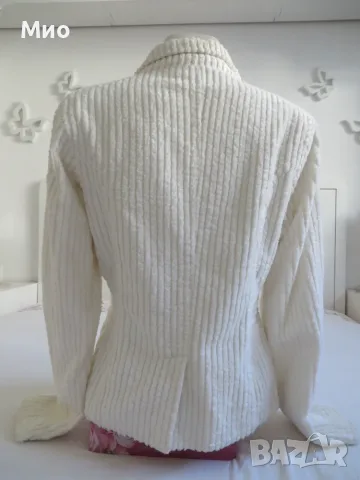Visual, красиво бяло сако от памучно кадифе, 36, снимка 3 - Сака - 55683757