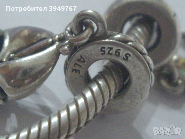 Оригинална сребърна гривна ''Пандора'', снимка 7 - Гривни - 54531178