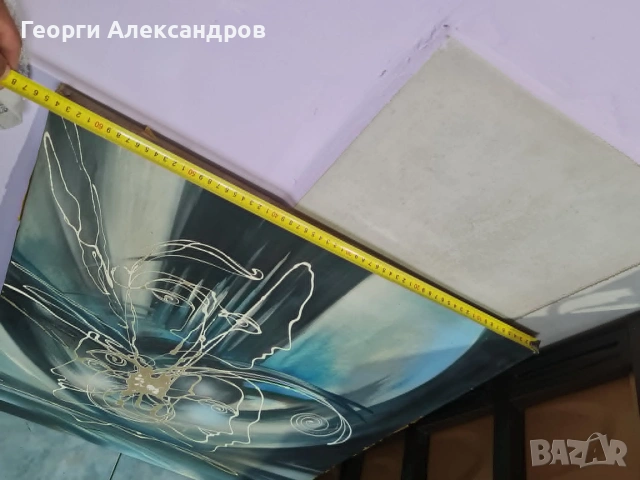 Доц. АНГЕЛ КАРАГЬОЗОВ Абстрактна Композиция 2002г. ПОДПИС МАСЛО в/у ПЛАТНО 65см./80см., снимка 7 - Картини - 55073591