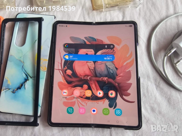 Продавам Samsung Galaxy Z Fold 3 – 256 GB, 12 GB RAM, Silver, снимка 5 - Samsung - 54765956