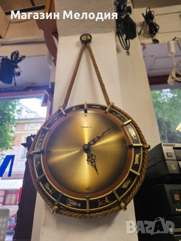 Стенен часовник Diehl Zodiac – Немски антикварен шедьовър от златната ера на дизайна, снимка 13 - Стенни часовници - 55141976