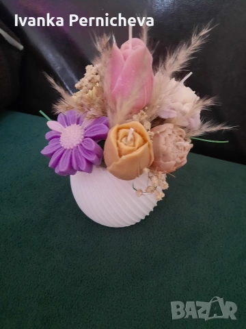 Букет от соеви свещи 