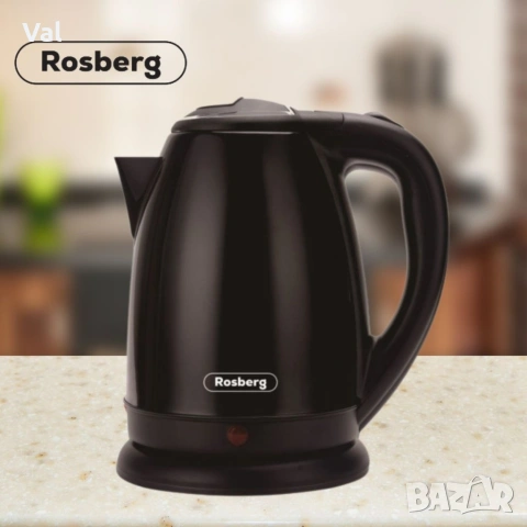 Електрическа кана Rosberg, 1800W, 1.8л., Корпус неръжд. стомана, Черен/ Сив Металик/ Червен металик, снимка 4 - Кани - 54922905