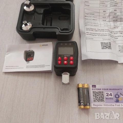 Професионален Дигитален Динамометричен Адаптер ANPUDS 1/2" (17-340 Nm) | Електронен Торк Гаечен Ключ, снимка 3 - Други инструменти - 54677573