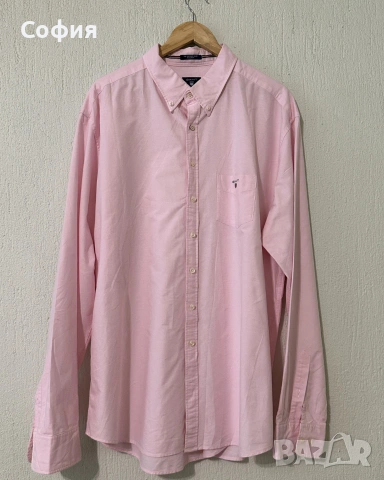Розова Oxford риза Gant, снимка 3 - Ризи - 55211496