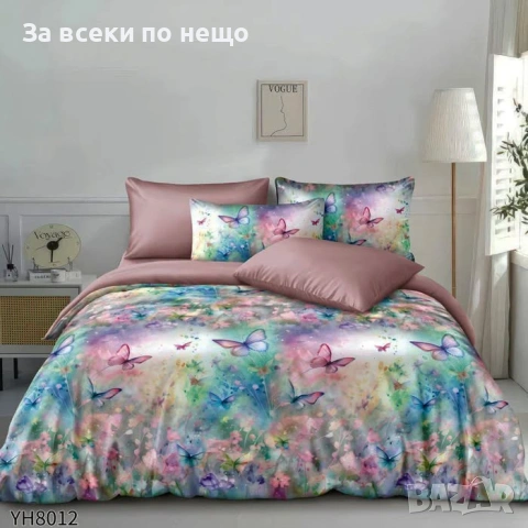 Флорални десени от памучен сатен с ластик, 4 части - Различни Десени Код P2315